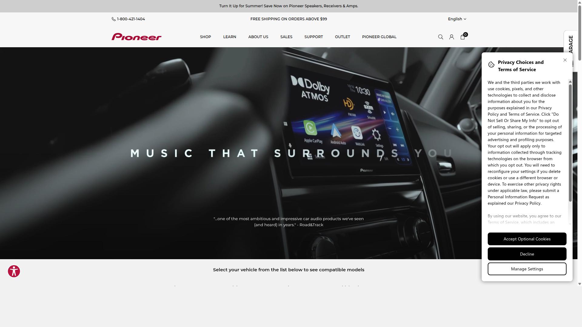 Pioneer website
